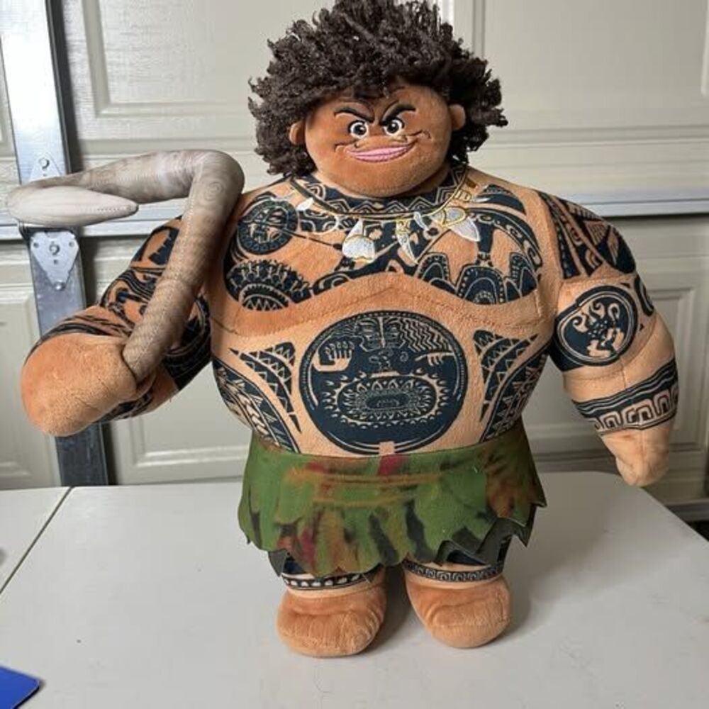 Authentic Disney Store Moana Maui Plush 16" w Fish Hook